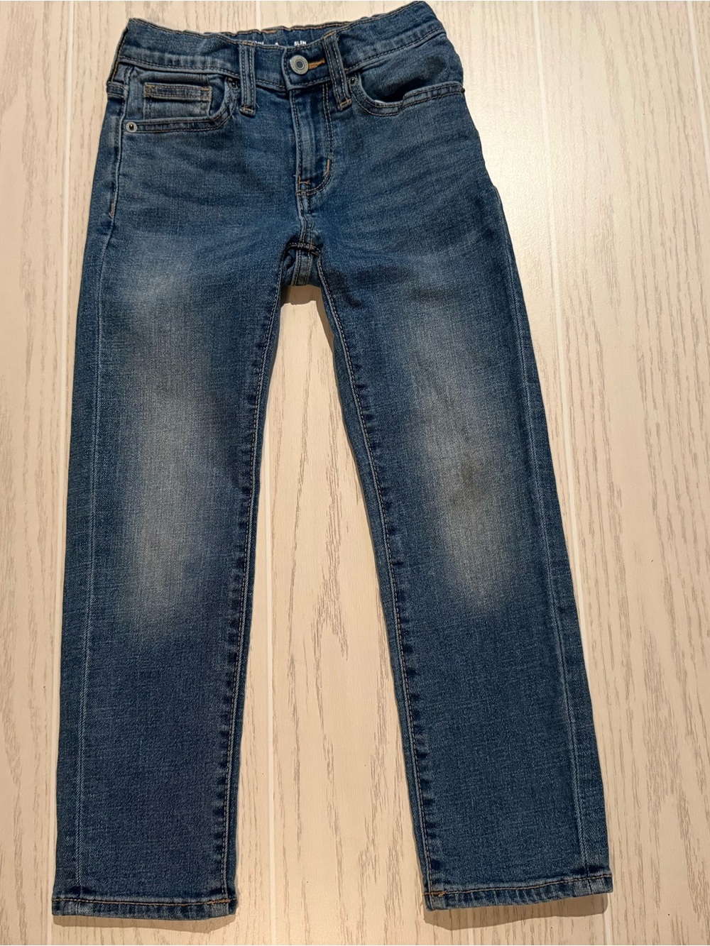 Old Navy Jeans Boys 6 Slim Blue Denim Straight 360 Stretch Adjustable Waist